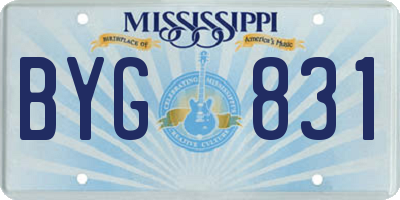 MS license plate BYG831