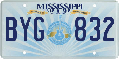 MS license plate BYG832