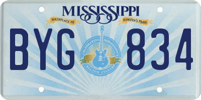MS license plate BYG834