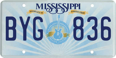 MS license plate BYG836