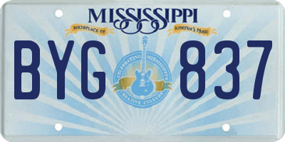 MS license plate BYG837