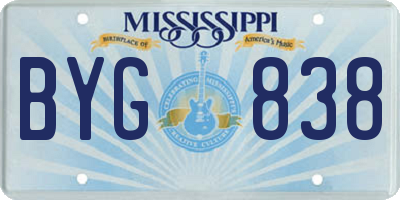 MS license plate BYG838