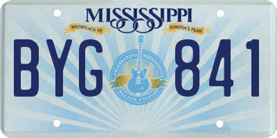 MS license plate BYG841