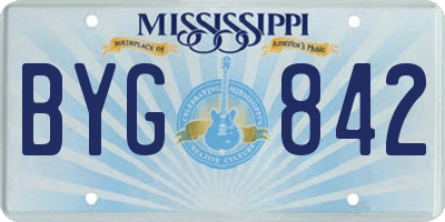 MS license plate BYG842