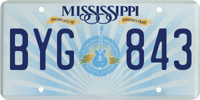 MS license plate BYG843