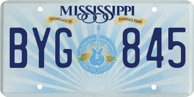 MS license plate BYG845