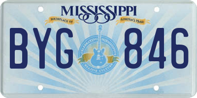 MS license plate BYG846