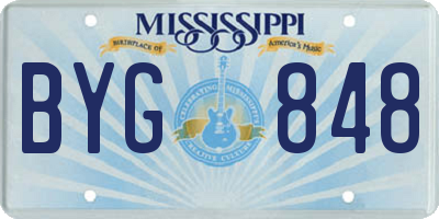 MS license plate BYG848