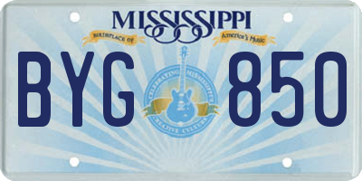 MS license plate BYG850