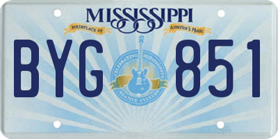 MS license plate BYG851