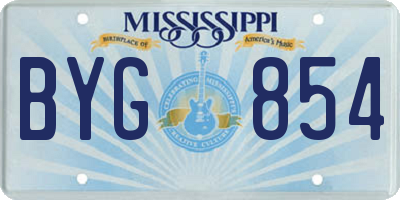 MS license plate BYG854