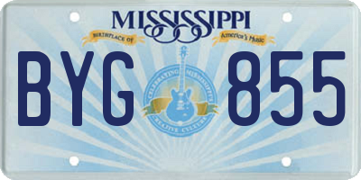 MS license plate BYG855