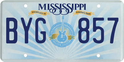 MS license plate BYG857