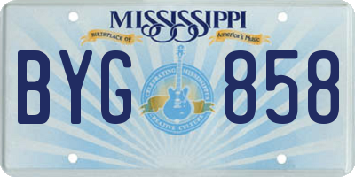 MS license plate BYG858