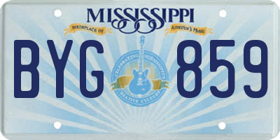 MS license plate BYG859