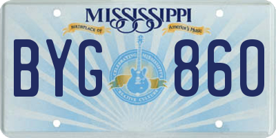 MS license plate BYG860
