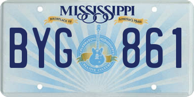 MS license plate BYG861