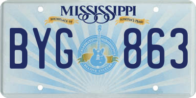 MS license plate BYG863