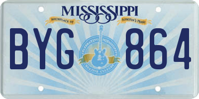 MS license plate BYG864