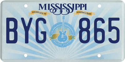 MS license plate BYG865