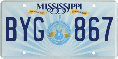 MS license plate BYG867