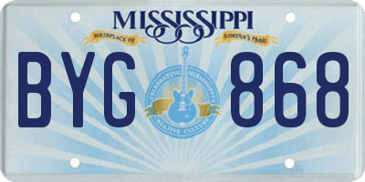 MS license plate BYG868