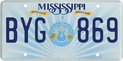 MS license plate BYG869