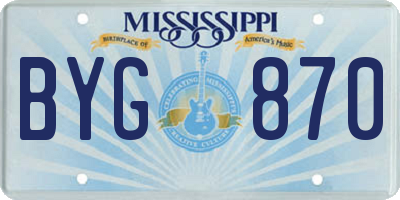 MS license plate BYG870