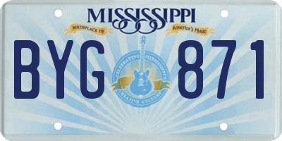 MS license plate BYG871