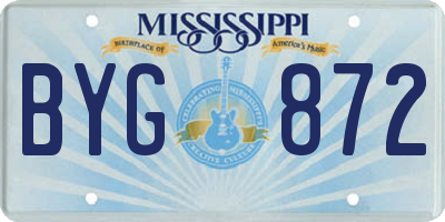 MS license plate BYG872