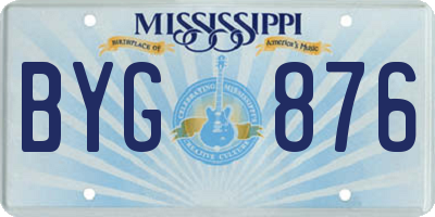 MS license plate BYG876