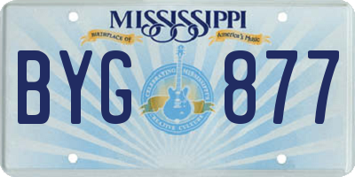 MS license plate BYG877