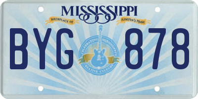 MS license plate BYG878