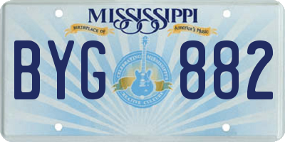 MS license plate BYG882