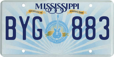MS license plate BYG883