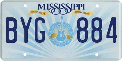 MS license plate BYG884