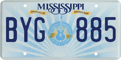 MS license plate BYG885