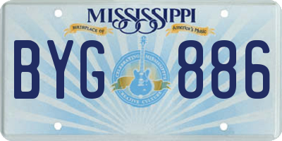 MS license plate BYG886