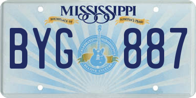 MS license plate BYG887