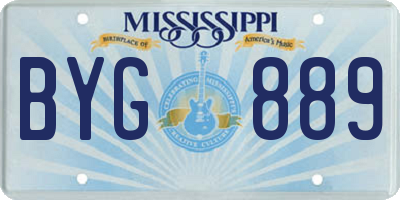 MS license plate BYG889