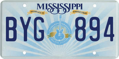 MS license plate BYG894