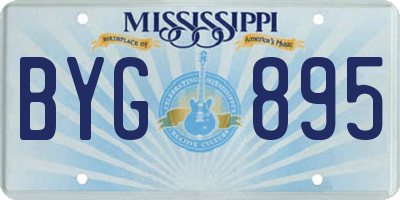 MS license plate BYG895