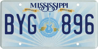 MS license plate BYG896
