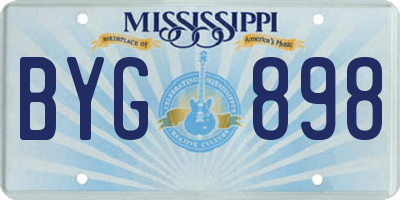 MS license plate BYG898