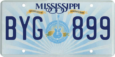 MS license plate BYG899