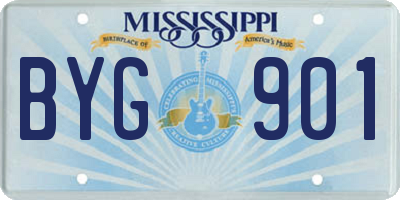 MS license plate BYG901