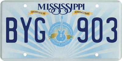 MS license plate BYG903
