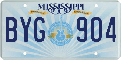 MS license plate BYG904