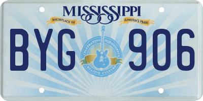 MS license plate BYG906