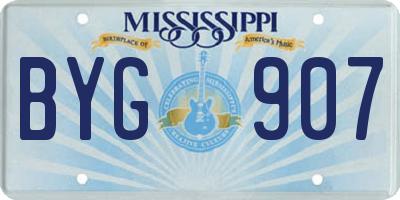 MS license plate BYG907